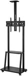 Mobile TV Cart Rolling TV Stand Floor Bracket Freestanding Television Mount with Wheels 32"-75"