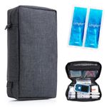 YOUSHARES Insulin Travel Case with 2 TSA-Approved Ice Packs Insulin Pen Cooler Case Diabetes Bag for Insulin Syringe Needle,Ozempic,EpiPen, Diabetic Supply and Medication Insulated (Black)