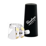 Vandoren LC04P Optimum Ligature and Plastic Cap for Bass Clarinet Silver Plated with 3 Interchangeable Pressure Plates