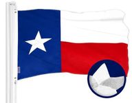 G128 Texas State Flag | 3x5 Ft | ToughWeave Series Embroidered 300D Polyester | Embroidered Design, Indoor/Outdoor, Brass Grommets