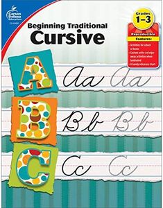 Carson Dellosa Beginning Traditional Cursive Handwriting Workbook for Kids, Handwriting Practice for Cursive Alphabet and Numbers (Learning Spot)