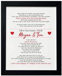 Personalised First Dance Wedding Gift Print - Personalised song lyrics -Vows - Art print Anniversary Framed picture - wedding accessories decor