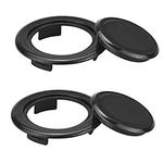 Favengo 2 Set Parasol Hole Rings Plastic Patio Umbrella Table Ring Standard Size Umbrella Hole Plug With 2 Pcs Decorative Tabletop Caps for Patio Umbrellas 1.65'' in Diameter or Smaller (Black)