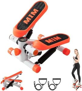 OUROAD Mini Stepper with Resistance Band, Portable Stair Stepper with Calories Count, Exercise Stepping Machine for Exercise Fitness Office Home Workout Equipment, Orange