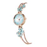 ORSGA Women Watches Fleur Ladies Watch - Blue Dial Diamond Flower Wrist Chain Bracelet Watch for Women & Girls Analog Watches for Women