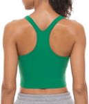 Lavento Women's Racerback Sports Bra Yoga Crop Top with Built in Bra (Brushed Kelly Green, 4)