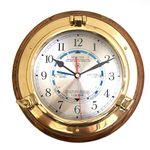 Nagina International Brass Porthole Time and Tide Clock