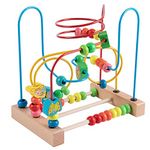 Joqutoys First Bead Maze for Toddlers,Wooden Educational Roller Coaster Animal Circle Toy, Abacus Beads Game for Kids