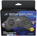 Retro-Bit SEGA Saturn 8-Button Arcade Pad, Black (RET00129)