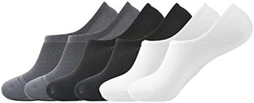 7DayOtter Mens Invisible Liners Socks - Non-Slip, Odor-resistant Comfortable Fit 6Pack