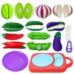FunBlast Realistic Vegetable Toy for Kids, Kids Toy with Chopping Board & Knife - Girls Pretend Play Food Toy for Kids – (Multicolor; 9 Pcs) (Vegetables)