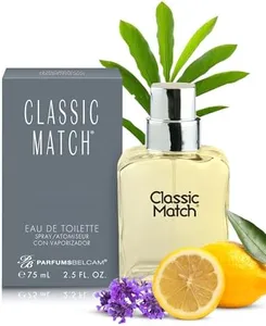 PB ParfumsBelcam Classic Match CM Eau De Toilette Spray, Fresh and Elegant Fragrance for Men, Woody and Floral Notes, Long-Lasting Scent, Men’s Cologne for Everyday Wear, 2.5 Fl Oz