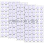 vgggrd 100 Pairs Self-Adhesive Hook and Loop Dots 20 mm, Self Adhesive Sticky Hook and Loop Fastener, White Glue Dots for Crafts on Paper, Plastic, Glass, Leather, Metal (White)