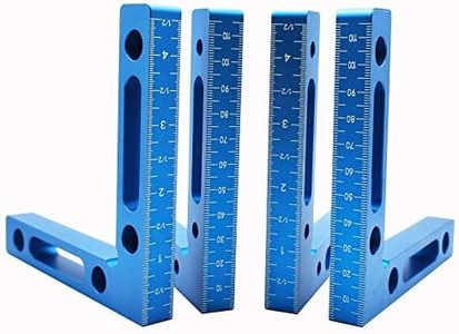 90 Degree Positioning Squares, 4.7" x 4.7" L-Type Corner Clamping Square, Aluminium Alloy Right Angle Clamps Woodworking Carpenter Tool for Clamping to Boxes Picture Frames Shelf Cabinets (4, BLUE)
