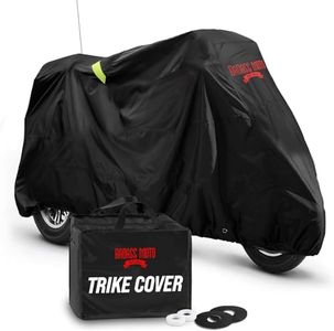 Badass Moto Ultimate for Harley Trike Cover Waterproof Motorcycle Cover - Heavy Duty Motorcycle Cover Fits Harley Davidson Trike, HD Trike Cover for Harley Davidson Tri Glide Accessories