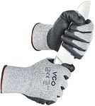 Vgo... 2-Pairs ANSI Level 3 Cut Resistant Gloves EN388 Certified Hand Protection Gloves (Size L, Grey, SK2131)