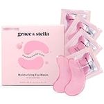 Award Winning Under Eye Mask - Reduce Dark Circles, Puffy Eyes, Undereye Bags, Wrinkles - Gel Under Eye Patches, Vegan Cruelty-Free Self Care by grace and stella (48 Pairs, Pink)