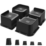USION Bed Risers 3 Inch Heavy Duty,4.6"*4.6" Wide Opening Furniture Risers 4 Pack,L-Shaped Oversized Bed Lifts Risers Support up to 5000 LBS for Sofa,Bed Frame,Tables,Couches,Black