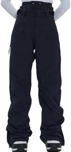 HIGH EXPERIENCE Ski Pants Snow Snowboard Pants Waterproof Insulated Baggy Windproof Hiking Winter Warm for Men Women (Black, X-Large)