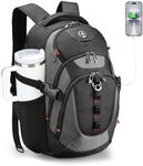 Swissdigital Design Business Laptop Backpack with Smart USB Charging Port, Travel Backpack Fits 15.6 inches Laptops, Water Repellent College Backpack for Men Women, Black/Grey | SD803