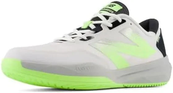 New Balance Men's FuelCell 796 V4 Hard Court Tennis Shoe, White/Bleached Lime Glo/Black, 10.5