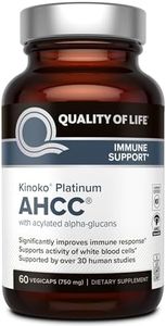 Quality of Life Premium Kinoko Platinum AHCC Herbal Supplement, 750mg of AHCC per Capsule, for Immune Support, Liver Function, Maintains Natural Killer Cell Activity, 1 Pack, 60 Veggie Capsules