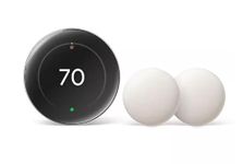 Google Nest Learning Thermostat (4th Gen, 2024) with 2 Temperature Sensors (2nd Gen) - Polished Obsidian