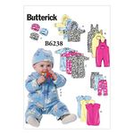 Butterick Patterns 6238, Infants Jacket,Overalls,Pants,Bunting and Hat, NB-S-M-L-XL, Fleece, Multicolour, YA5 in One Envelope