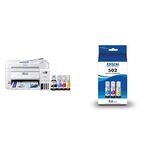 Epson EcoTank ET-4850 Wireless All-in-One Supertank Printer with Scanner, Copier, Fax, ADF, Ethernet + Epson 502 EcoTank Auto-Stop Ink Bottle Combo Pack