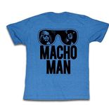 World Wrestling Entertainment WWE Old School Macho Man Glasses Adult Royal Blue T-Shirt (Adult XX-Large)