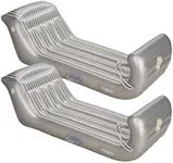 FUNBOY 2-Pack, 61" Inflatable Metallic Silver Sleigh, 2 Person Capacity, With Grooved Rubber Base Tracks, 2 Handles, And Hand Pull Rope (SLEIGH-SILVER-BNDL)