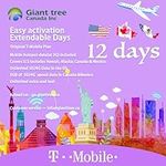 USA, Canada and Mexico Travel Plan(USA Travel sim Card): Flexible Days(12 Days Included), Unlimited Data/Calls/Texts, T-Mobile SIM