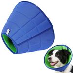 Soft Dog Cone Collar for Dogs After Surgery, 30-35cm Adjustable Neck Recovery Collar for Pets Buster Collars for Dogs and Cats Prevent Licking with Soft Protect Edge (Blue, M)