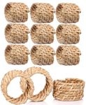 Nautical Napkin Rings Set of 12, Woven Napkin Holders, Coastal Napkin Rings Bulk for Party Decoration, Dinning Table, Everyday, Family Gatherings - A Great Tabletop Décor - Natural