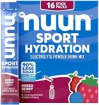 Nuun Sport Electrolyte Powder Packets - Mixed Berry Flavor | 5 Essential Electrolytes for Hydration | Easy Open Drink Mix with Magnesium | 1g Sugar | Non GMO, Vegan | 16 Single Serving Sticks