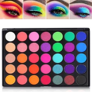 DE'LANCI Paleta de sombras de ojos colorida, 35 colores brillantes Paletas de maquillaje de larga duración y alta pigmentación, rojo, verde, azul, púrpura, neón, juego de cosméticos Sedoso Glam
