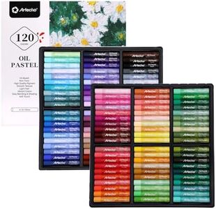 Artecho Oil Pastels Set of 120 Colors, Including 6 Neon Colors, Soft Oil Pastels for Art Painting, Drawing, Blending, Art Supplies for Artists, Beginners, Students, Teachers (10 x 70 mm)