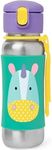 Skip Hop Zoo Stainless Steel Little Kid Straw Bottle, Eureka Unicorn