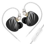 KZ Krila in Ear Headphones 1DD+1BA IEM Earphones with Silver-Plated OFC Cable,4-Level Tuning,3D Printed Cavity,Memory Foam Ear Tips,Noise Isolation Wired Earbuds for Musicians(Black,with Mic)