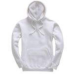 Plain Pullover Hoodie Hooded Top Unisex Mens Ladies Hoody Sweatshirts White, M