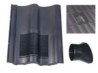 Klober Profile-Line® Double Pantile Roof Tile Vent with 100mm Pipe Adaptor (Grey)