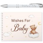 Tenare Baby Shower Book Wishes for Baby Guestbook with Pen Baby Shower Games Advice Book Alternative Baby Gifts (Bear)