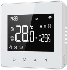 Daiilg Tuya Wifi Thermostat Smart Home Battery Powered Temperature Controller for Gas Boiler Works with Voice Assistant White Remote Thermostat