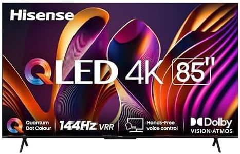 Hisense 85QD7N-85 inch QLED 4K Google TV with Quantum Dot Colour Technology, 144Hz Refresh Rate, 4K AI Upscaler, Total HDR Solution, AI Sports Mode, HDR10/HDR10+/HLG, Game Mode PRO