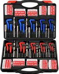 easchwork 261 Pieces Metric and SAE Thread Repair Kit HSS Drill Helicoil Kit with M5 M6 M8 M10 M12 1/4" 5/16" 3/8" 7/16" 1/2" Sizes