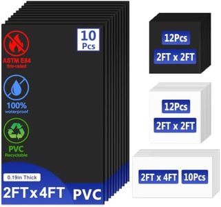 IMXPW Drop Ceiling Tiles 2x4, Waterproof Smooth Black PVC, 10-Pack, Black