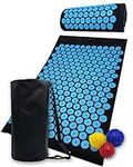 Acupressure Mat and Pillow Set for Lower Back Pain Relief & Muscle Relaxation - Acupuncture Mattress + Spiky Ball Massage Set for Back, Neck & Sciatic Nerve Pain - Relieves Tension at Pressure Points
