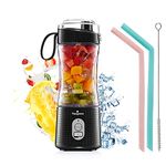 Portable Blender, Vaeqozva Personal Blender USB Rechargeable Mini Blender Personal Mixer for Smoothie, Fruit Juice, Protein Shake, Milk Shakes Black