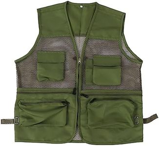 Chaleco de pesca de malla, Chaleco de bolsillo múltiple para hombres Chaleco de verano transpirable duradero Chaleco informal para pescar acampar al aire libre para acampar de pesca al aire libre