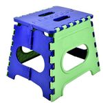 HAKKU 12 Inches Super Strong Plastic Folding Step Stool Table for Adults | Kids | Kitchen Stepping Stools, Garden Step Stool Kitchen Stool Portable | Sitting Purpose | Travelling (Blue - Green)